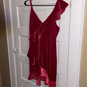 Velvet red mini dress